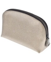 Coach Gold Leather Zip Pouch Women 7in x 4.3in x 2.4in Auth