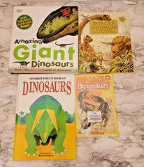Lot of 4 Dinosaurs Children’s Books~Amazing Giant/Pop up/Patricks~Dinosaur Tooth