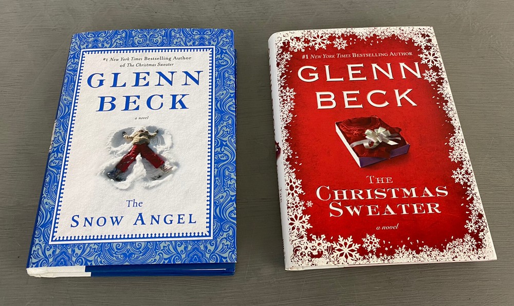 Glenn Beck Christmas Sweater & The Snow Angel Lot of 2 Christmas Books Hardcover
