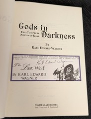 Gods In Darkness Karl Edward Wagner Kane Novels (Book Club, 2002) Cut Signature