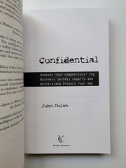 John Nolan CONFIDENTIAL: BUSINESS SECRETS, GETTING THEIRS -OUT OF PRINT – First