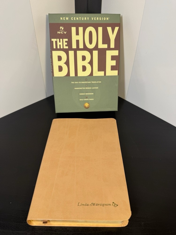 NCV Holy Bible Camel Bonded Leather Gold Gilt Edge Box ISBN 0-7180-0368-3 5295CL