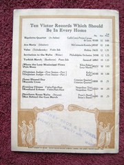 New VICTOR RECORDS Sep 1922 Ignace PADEREWSKI Piano Mengelberg Victrola CATALOG