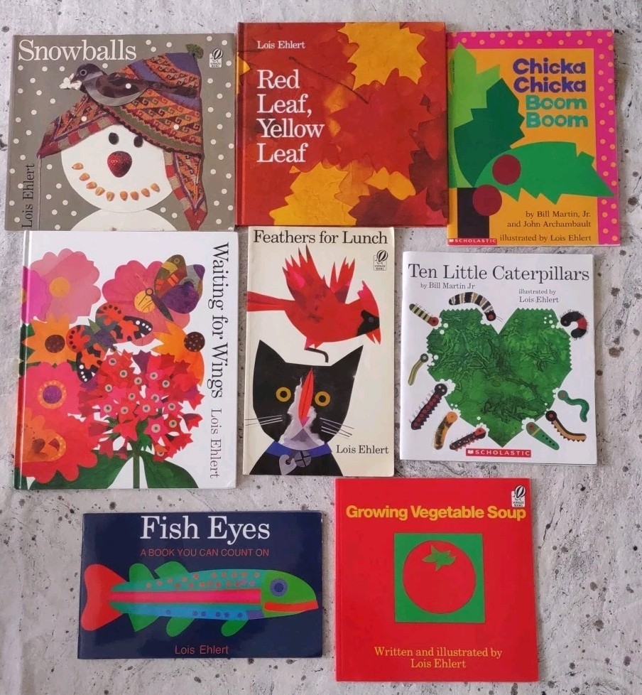 Lot Of 8 Lois Ehlert Picture Books Nature Fish Eyes Feathers For Lunch Snowballs