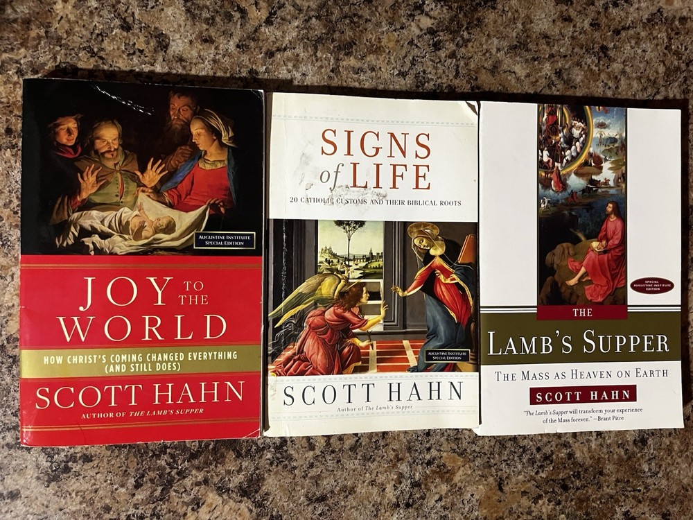 3 Book Lot Scott Hahn Joy To The World Signs Of Life Paperback Christian Supper