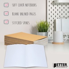 Kraft Notebooks 24 Pack, Blank Unlined, 8.3 in x 5.5 in, A5 Size, 60 White Pa…