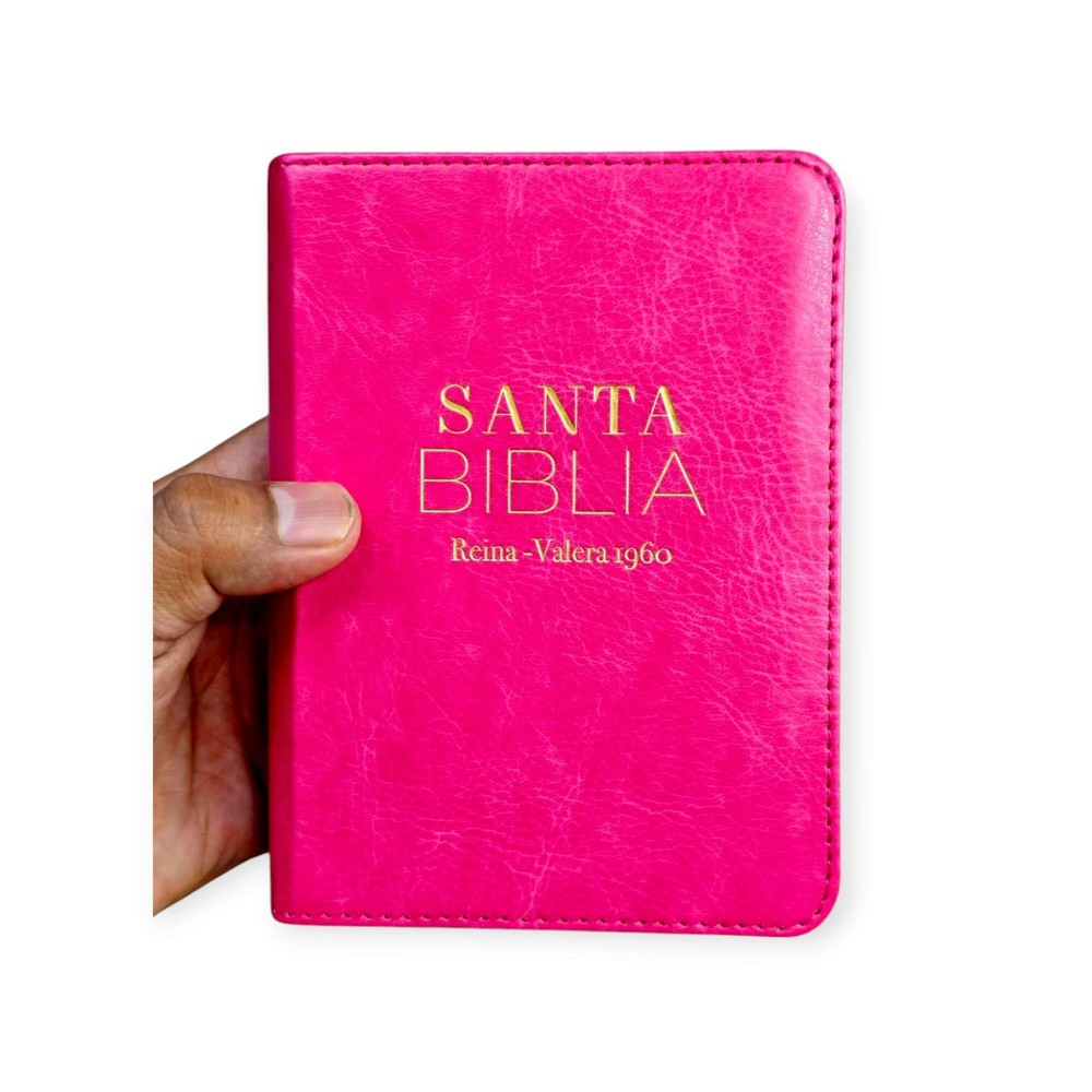Biblia de Bolsillo RVR,1960 imitacion piel Color fucsia