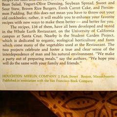 1972 VTG Whole Earth Cook Book PB – Sharon Cadwallader Judi Ohr – Santa Cruz CA