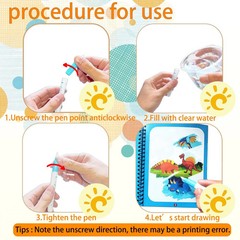 14 Pack Water Coloring Books,Water Doodle Book Toys,Reusable Water Painting Book