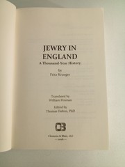 Jewry in England: A Thousand-Year History by Fritz Krueger PB