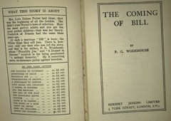 The Coming of Bill by P. G. Wodehouse Hardback HB Vintage 13th Printing