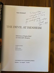 The Devil at Isenheim 1988 Ruth Mellinkoff Signed Hardcover Dust Jacket