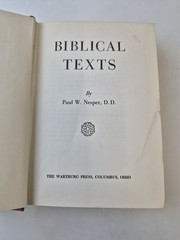 Bible Texts Paul W Nesper 1952 Hardcover Vintage Religious Christian Book