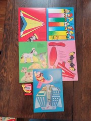 VTG Lot of 5 Sticker Fun Color & Activity Books 1978 Prestige Books Inc cartoons