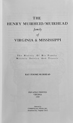 The Henry Muirheid / Muirhead Family of Virginia & Mississippi / HC