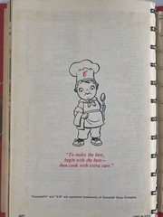 A Campbell Cookbook cooking with Soup Recipes LITHOGRAPH First Edition Good Red