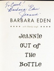 Barbara Eden SIGNED 1ST ED – Jeannie Out of the Bottle HC/DJ with Mylar Cover