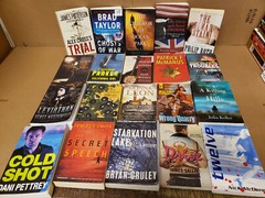 Lot of 10 Mystery Large Trade Paperback Books Suspense Thriller Crime Murder MIX