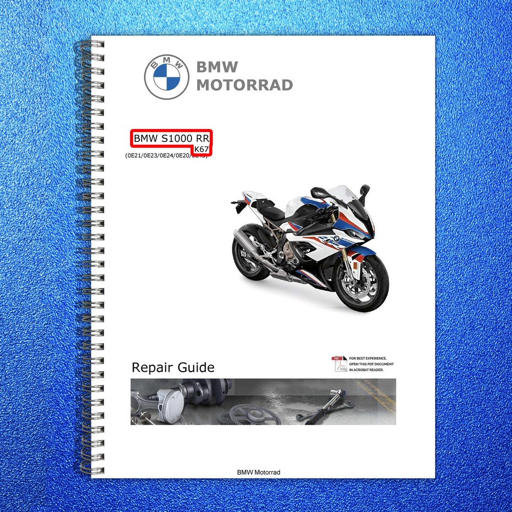 BMW S1000 RR K67 Motorcycle Service Manual – STEEL WIRE BOUND – TOUGH COVERS