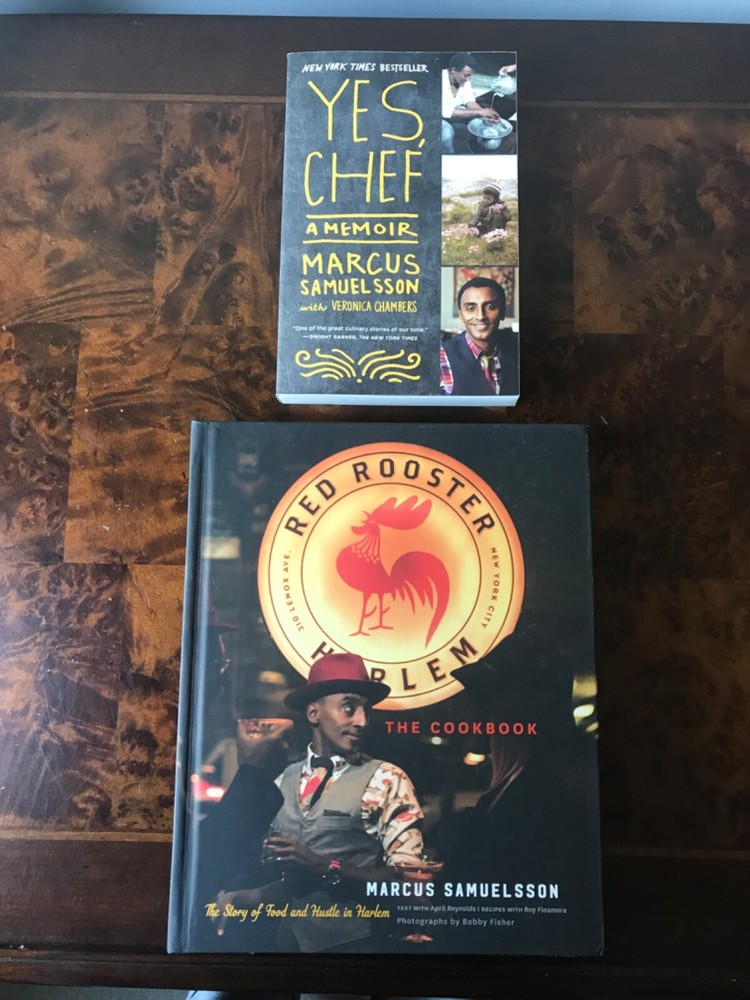 SIGNED 2 BOOK SET – Red Rooster Cookbook & Yes, Chef by Marcus Samuelsson NEW