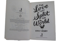 Emily Henry: The Love that Split the World. HB/DJ, 2016 1st/1st