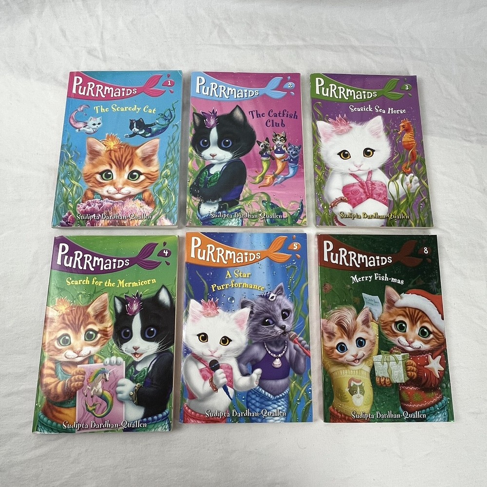 Purrmaids Books 1,2,3,4,5,8 Kitten Stories Ages 6-9
