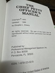 Chief Petty Officer’s Manual by Douglas L. Drewry (Hardcover) 1st Edition