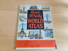 Vintage 1959 Rand McNally World Atlas Full Color Maps 31 Pages Hardcover Book