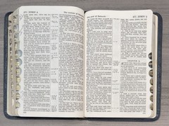 RARE 1963 Compact Harper BLUE MOROCCO Leather KJV Bible Eyre Spottiswoode 2400X
