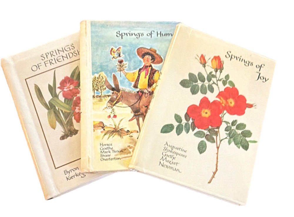 Vintage “Springs” Gift Book Lot (3) Joy Humor Friendship Decorative Hardcover