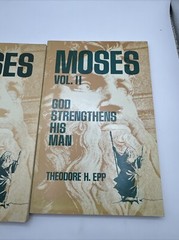 Moses 1975 Vol 1-2 Paperback Book Lot Theodore Epp Back Bible Broadcast C5