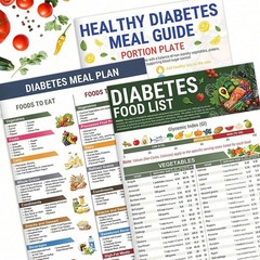 3pcs/set Diabetes Food List Healthy Meal Guide Glucose Food Chart Plan Handbook