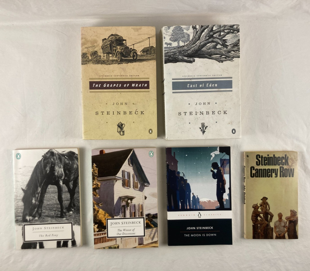 6 John Steinbeck East of Eden Grapes of Wrath Cannery Row (Ephemera) +3 More PBs