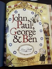 SIGNED W/DRAWING !!John, Paul, George,Ben by Lane Smith(2006,Hardcover w/ dust.)