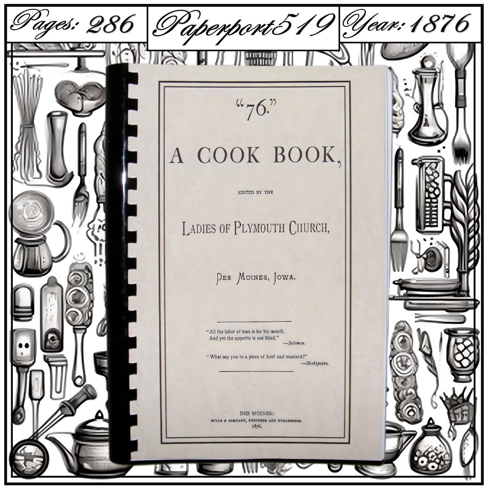 1876 „76” A Cook Book 286 Pages