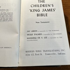 The Children’s King James Bible Modern Translation New Testament HC 1960 Bonded