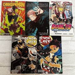 Lot of 5 Shonen Jump Manga – Chainsaw Man JJK Demon Slayer Boruto, English Ed