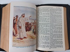 HOLY BIBLE KJV Self Pronouncing 1950’s National Bible Press Genuine Leather VTG