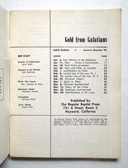 Gold From Galatians – Clarence M. Keen, 1953 sc, The Regular Baptist Press