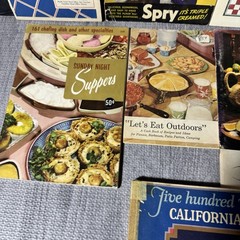 9 Vtg Cookbook Lot Pamphlets 1930s-1960s – Desserts Seafood Sunday Night Supper