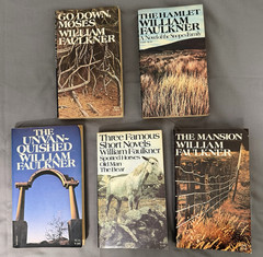 William Faulkner Vintage Paperback Lot 5 Go Down Moses Hamlet Unvanquished