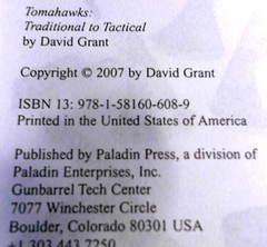 Tomahawks Traditional to Tactical by David Grant LIKE NEW ~ A PALADIN PRESS Book