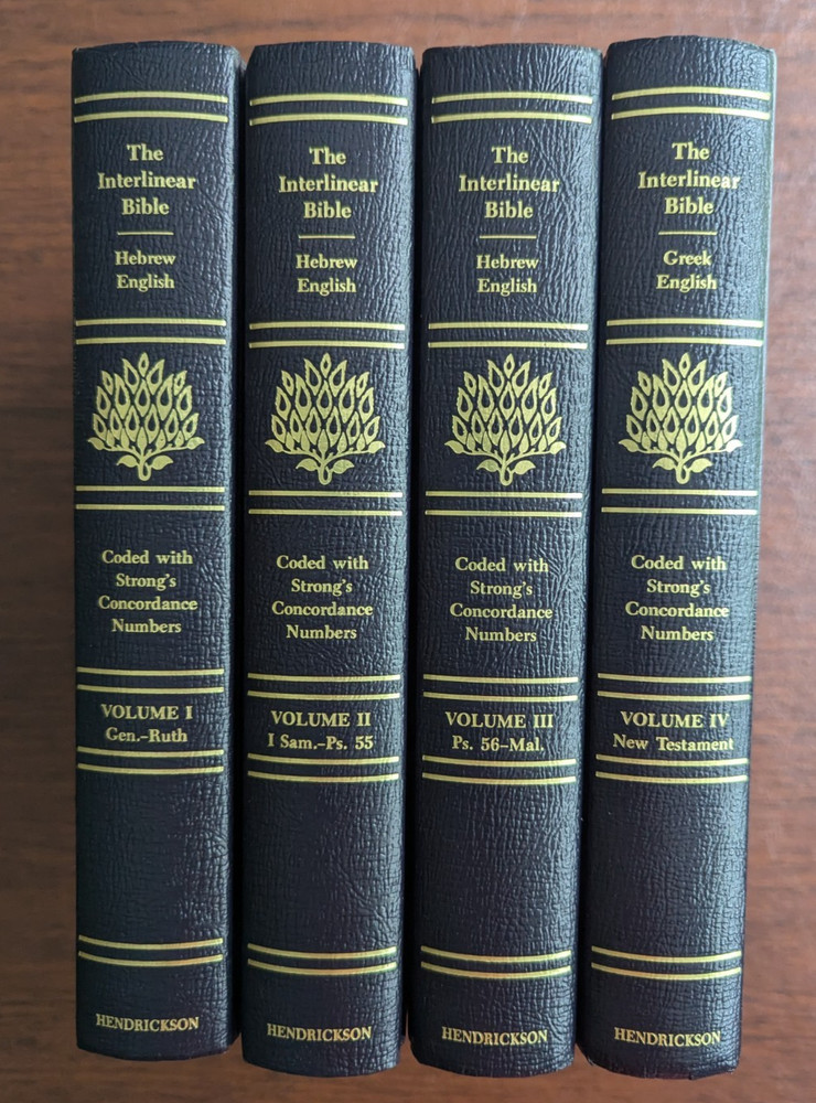 The Interlinear Hebrew-Greek-English Bible Four Volume Set