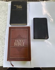 Lot 3 Bibles Leather Vtg King James + ABR + Compact Thinline Go Anywhere Black