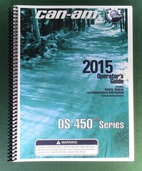 2015 Can-Am DS 450 X xc Operator’s Manual: 156 pages & protective Covers!