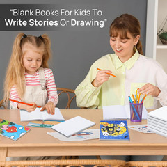 12 Pack Hardcover Blank ,100Gsm White Blank Books for Kids to Write Stories,40 P