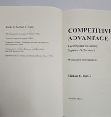 Competitive Advantage by Michael Porter 1985 1st Edition Free Press Book