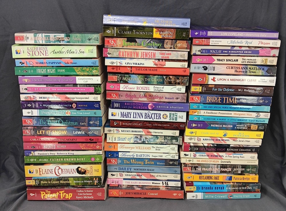 Huge Romance Paperback Lot 52 Books Harlequin Silhouette Dailey Novak Mixed PB