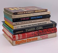 Vintage Lot 8 Agatha Christie Books Hercule Poirot Mystery Dell Cover Art 60s 70