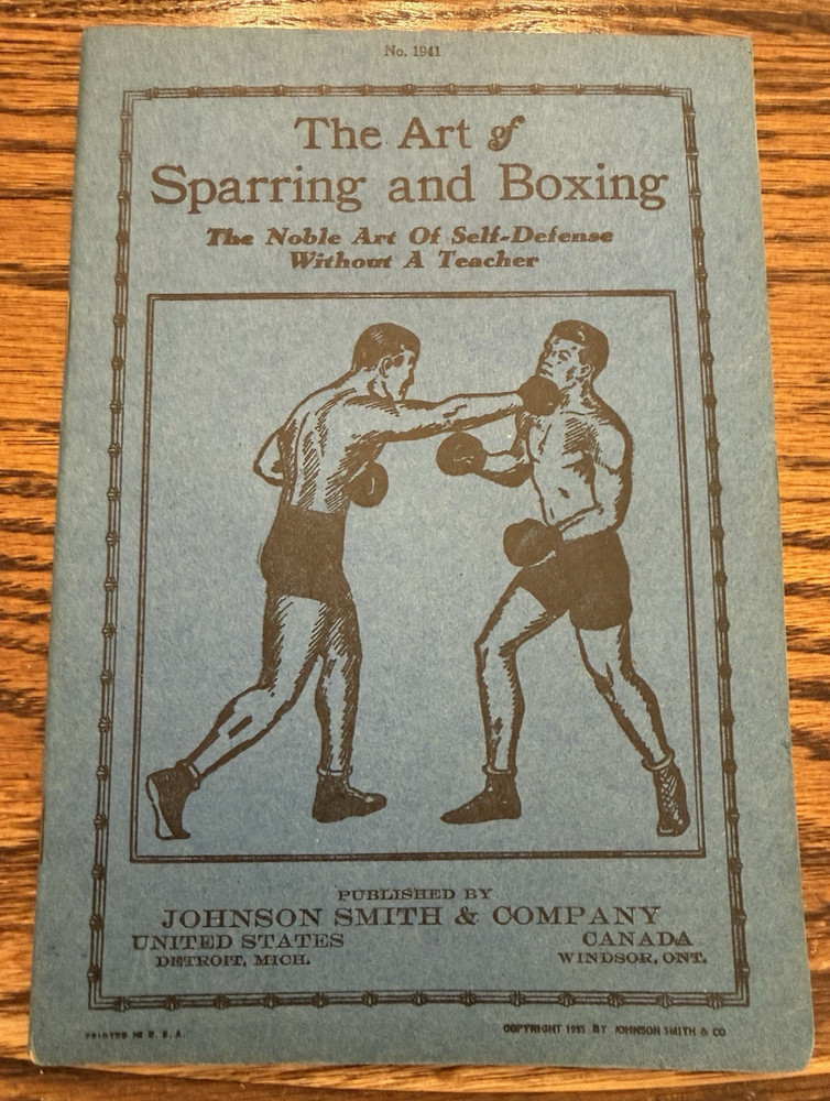 The Art of Sparring and Boxing Johnson & Smith Company Manual Pamphlet 1935